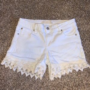 Altair’d State White Denim Shorts with Lace